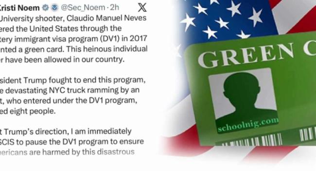 அமெரிக்காவின் க்ரீன் கார்ட் லொத்தர் இடைநிறுத்தம்